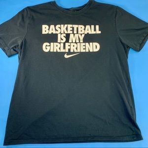 Nike Basketball is My Girlfriend Solid T-Shirt Black Men's L